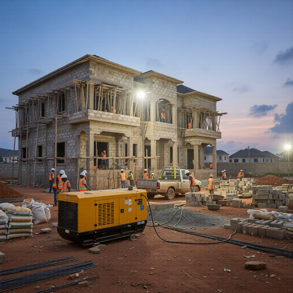 Skilled construction workers helping manage the cost of building a house in Nigeria