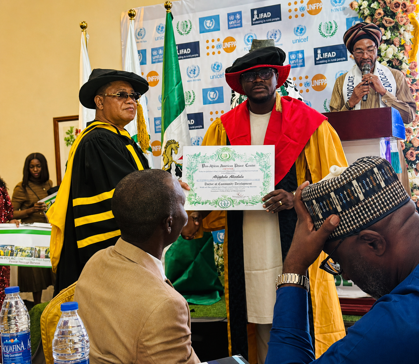 Engr. Dr. Abimbola Adefolalu receiving Doctorate Award